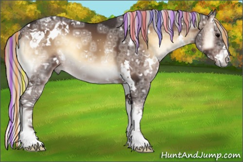 Horse Color:Painted White Spotted Silver Brown Ice Onyx Splash Tobiano 