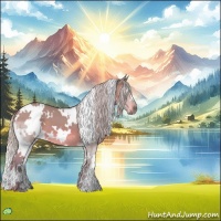 Horse Color:Watercolor White Spotted Silver Black 