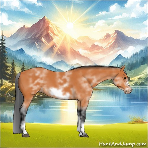 Horse Color:White Spotted Bay Sabino Frame