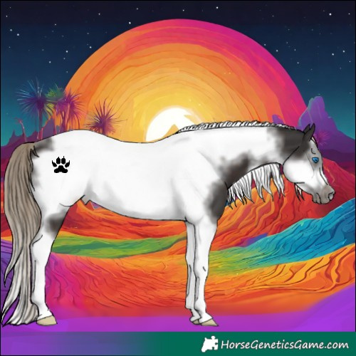 Horse Color:White Spotted Liver Chestnut Tobiano Frame 