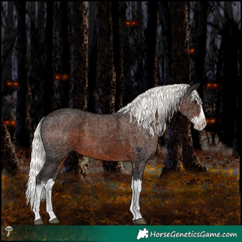 Horse Color:White Spotted Liver Chestnut Mushroom Splash 