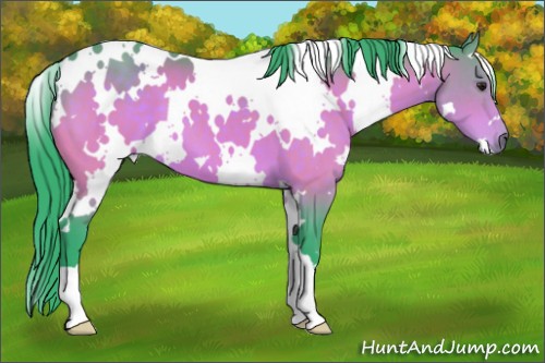 Horse Color:Watercolor White Spotted Brown 