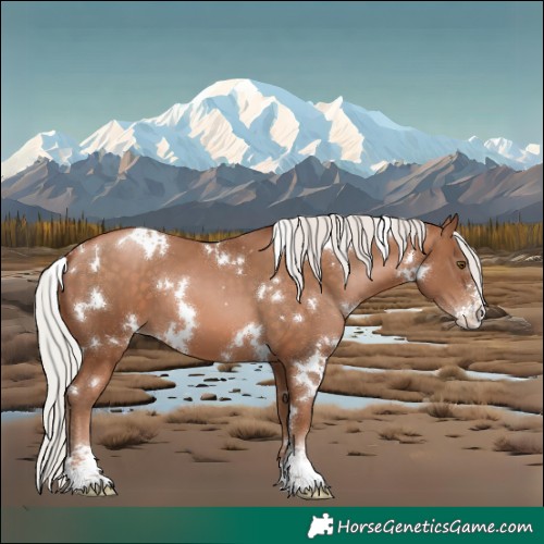 Horse Color:White Spotted Silver Brown Pearl Sabino