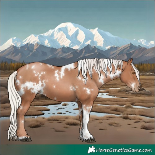 Horse Color:White Spotted Silver Black Pearl Tobiano 