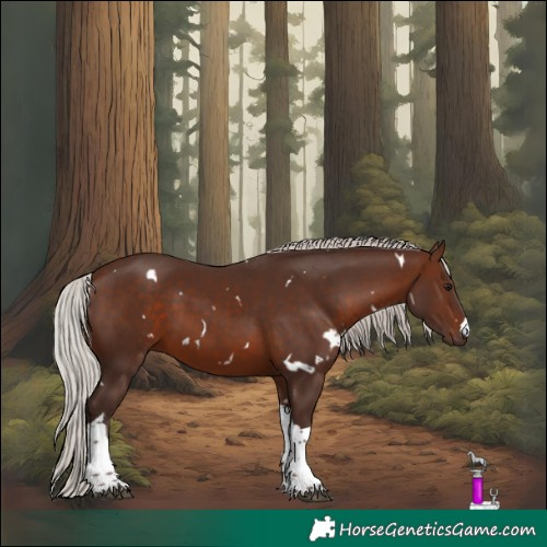 Horse Color:White Spotted Silver Brown Tobiano 