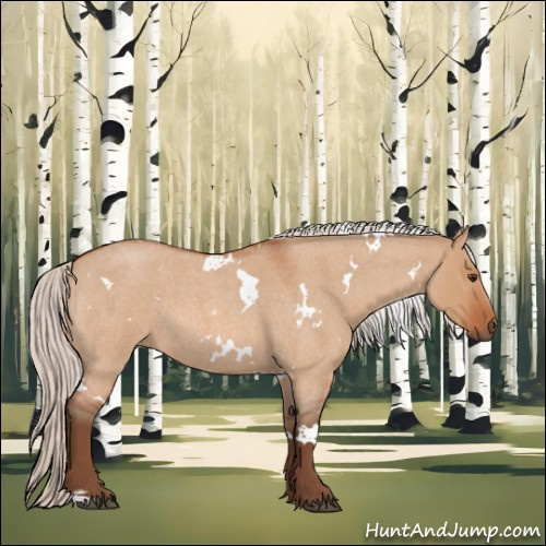 Horse Color:White Spotted Silver Bay Roan Dun 
