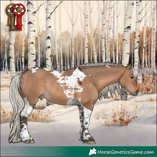 Horse Color:Silver Brown Dun Tobiano Rabicano 