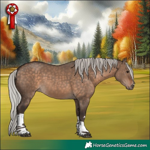 Horse Color:Silver Brown Dun Tobiano 