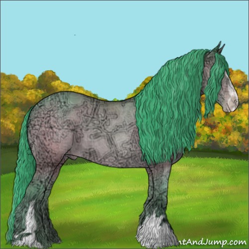 Horse Color:Watercolor Sable Champagne Ice Sabino 