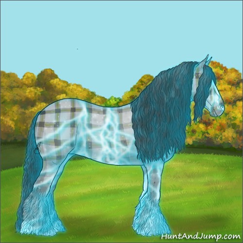 Horse Color:Thunderstruck Plaid  Black Chinchilla 