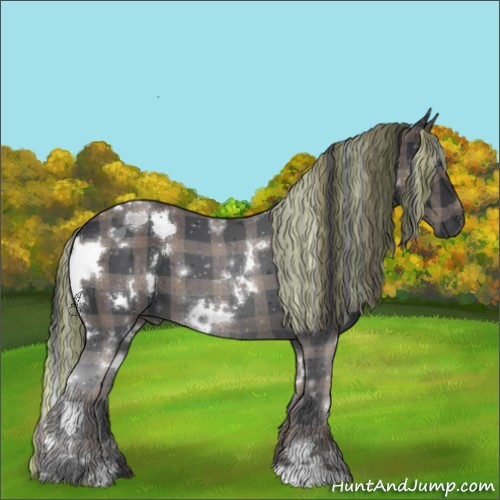 Horse Color:Painted Plaid  White Spotted Black 