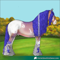 Horse Color:Watercolor Bay Onyx Tobiano Snowcap 