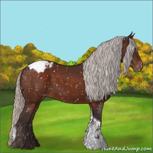Horse Color:Silver Brown Tobiano Snowflake Varnish