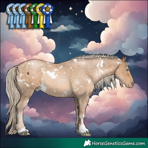 Horse Color:White Spotted Chocolate Palomino Pearl 