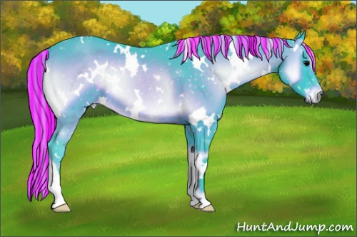 Horse Color:Painted Watercolor White Spotted Silver Brown Onyx 