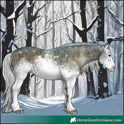 Horse Color:Watercolor White Spotted Silver Blue Onyx Ice