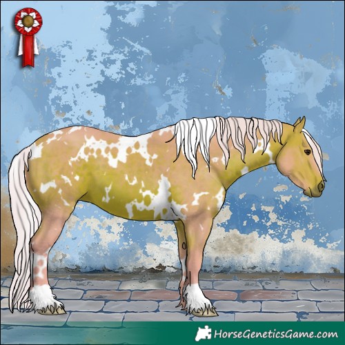 Horse Color:Watercolor White Spotted Silver Bay 
