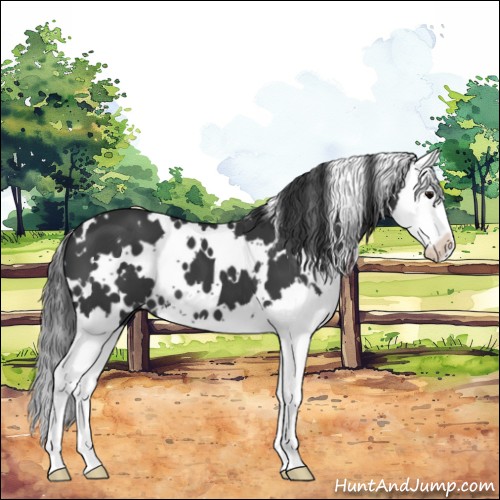 Horse Color:White Spotted Black Sabino Splash 