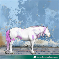 Horse Color:Watercolor White Spotted Liver Red Onyx Splash Tobiano 