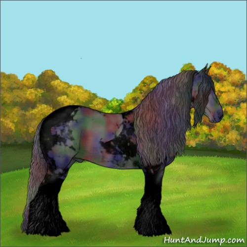 Horse Color:Void Nacre Smoky Black Tobiano 