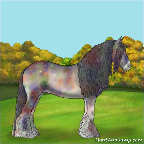 Horse Color:Nacre Smoky Blue Onyx Tobiano