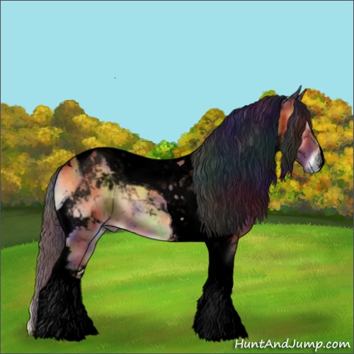 Horse Color:Void Nacre Buckskin Onyx Tobiano 