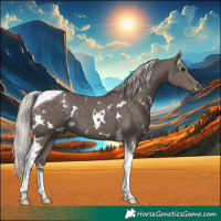 Horse Color:White Spotted Silver Black Tobiano