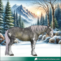 Horse Color:Watercolor White Spotted Silver Black Ice Splash 