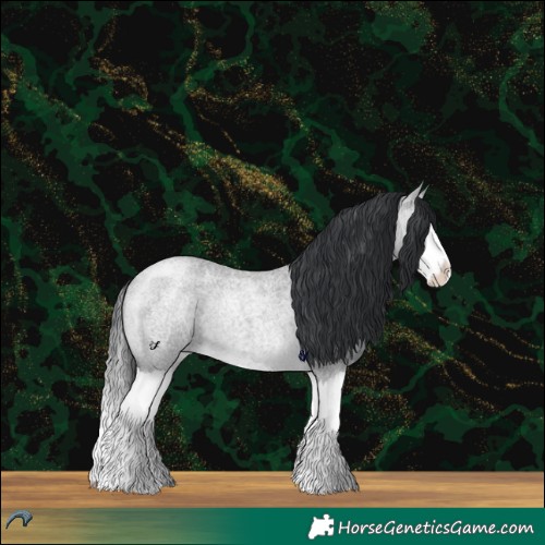 Horse Color:Brown Chinchilla Roan Dun Splash 