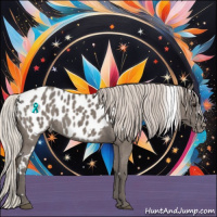 Horse Color:White Spotted Silver Grullo Near Leopard Brindle 