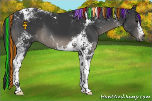 Horse Color:Painted Black Tobiano 