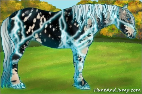 Horse Color:Void Thunderstruck Silver Smoky Grullo Pearl Splash Tobiano Blanket Rabicano