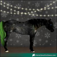 Horse Color:Void Watercolor White Spotted Midnight Buckskin Ice Splash Tobiano 