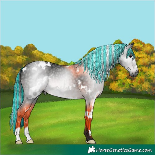 Horse Color:Gray Platinum Painted White Spotted Brown