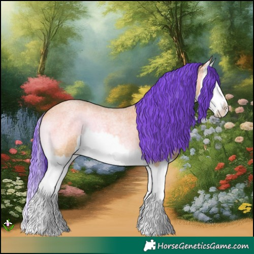 Horse Color:Watercolor White Spotted Bay Roan Onyx Splash 