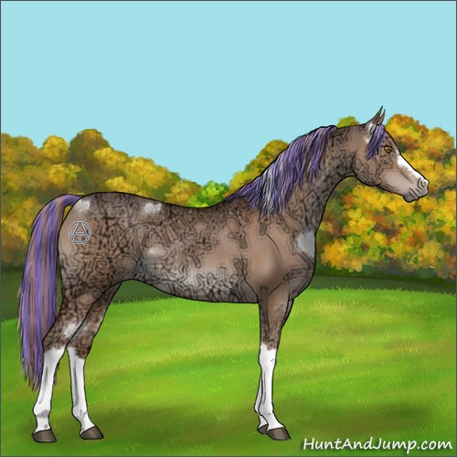 Horse Color:Painted Liver Red Dun Ice 