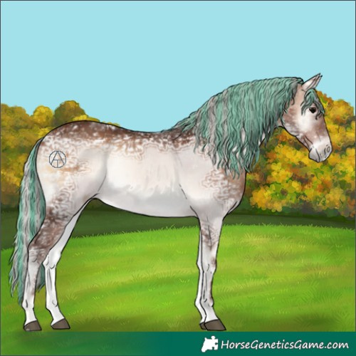 Horse Color:Painted Silver Brown Ice Onyx 