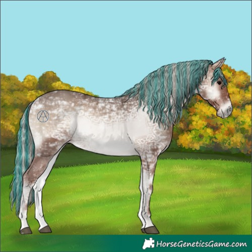 Horse Color:Painted Silver Blue Onyx Ice