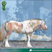 Horse Color:Nacre White Spotted Silver Bay Ice Dun Splash Tobiano 