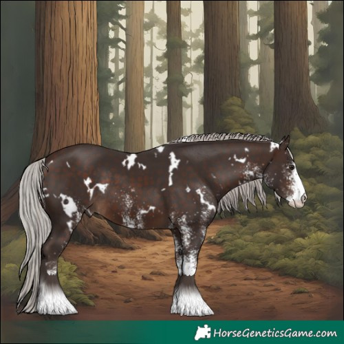 Horse Color:White Spotted Silver Brown Rabicano 
