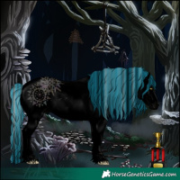 Horse Color:Void Painted Midnight Silver Sable Champagne Ice Sabino 