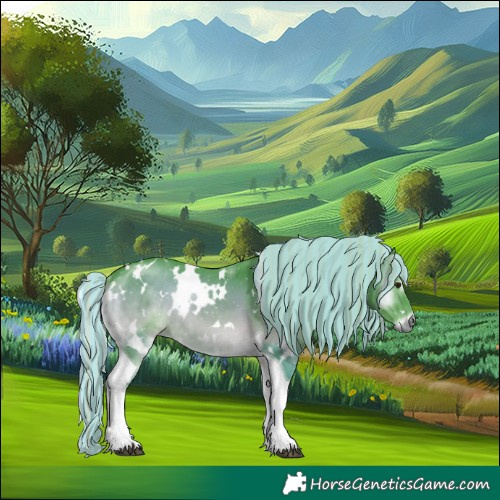 Horse Color:Painted Watercolor White Spotted Silver Blue Onyx Chinchilla Tobiano Rabicano