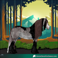Horse Color:Void Chocolate Brown Chinchilla Roan Dun Tobiano 