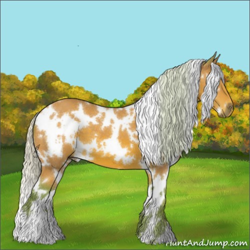 Horse Color:Watercolor White Spotted Silver Brown 