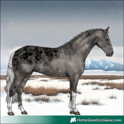 Horse Color:Platinum Silver Smoky Grullo Ice Tobiano