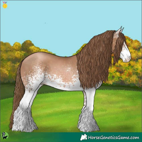 Horse Color:White Spotted Liver Chestnut Pearl 