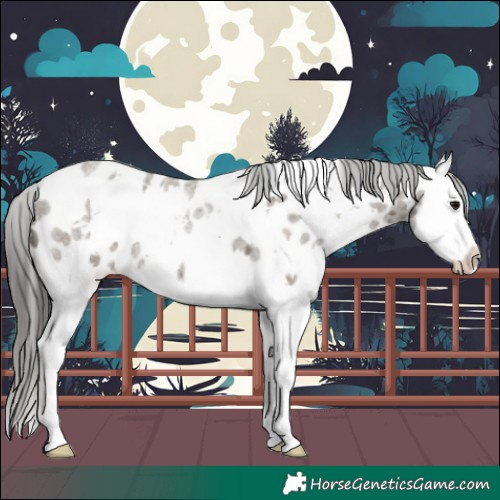 Horse Color:White Spotted Grullo Roan Splash Near Leopard