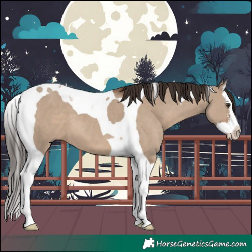 Horse Color:Liver Red Dun Sabino Splash Tobiano