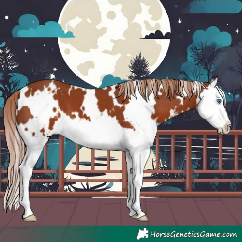Horse Color:White Spotted Chestnut Sabino Splash