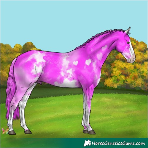 Horse Color:Watercolor White Spotted Liver Chestnut Splash 